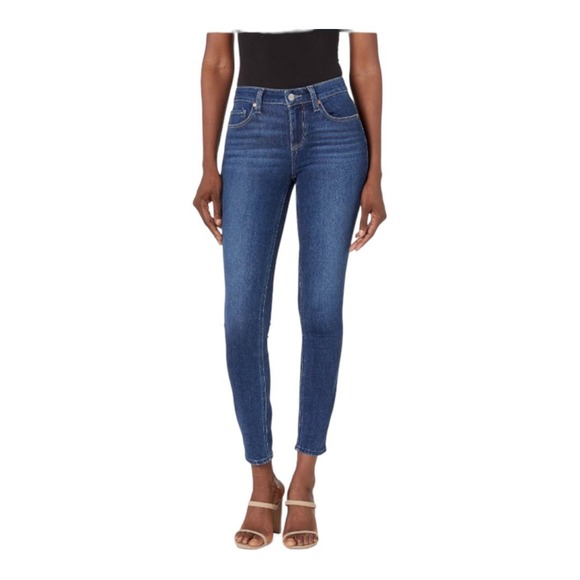 PAIGE Denim - PAIGE Verdugo Ankle Jeans 24 Dark Wash High Waist Cotton Blend Denim Skinny